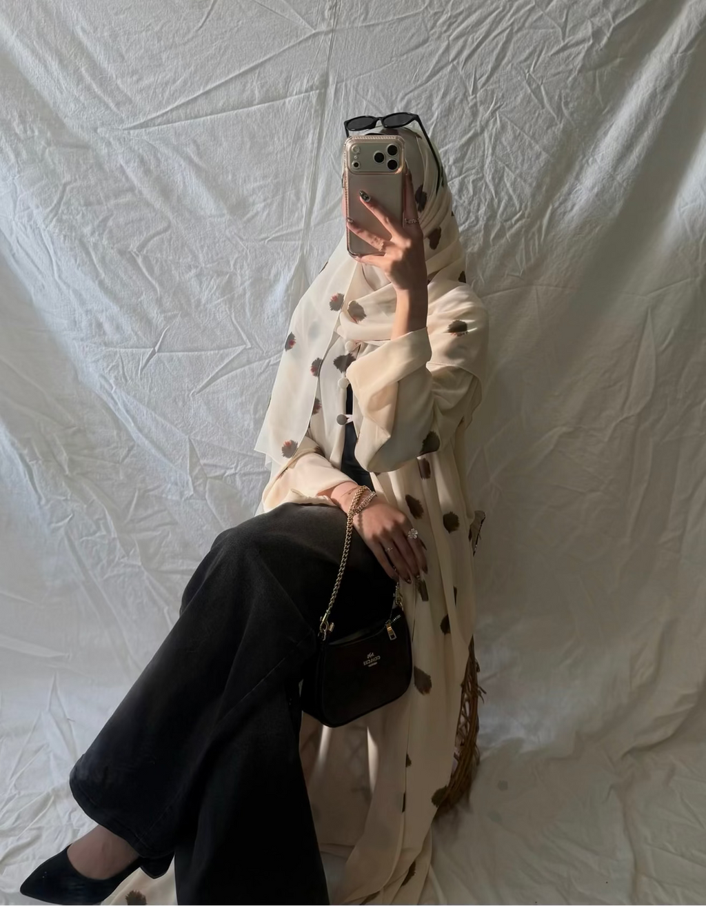 Cheetah Open Abaya + Hijab