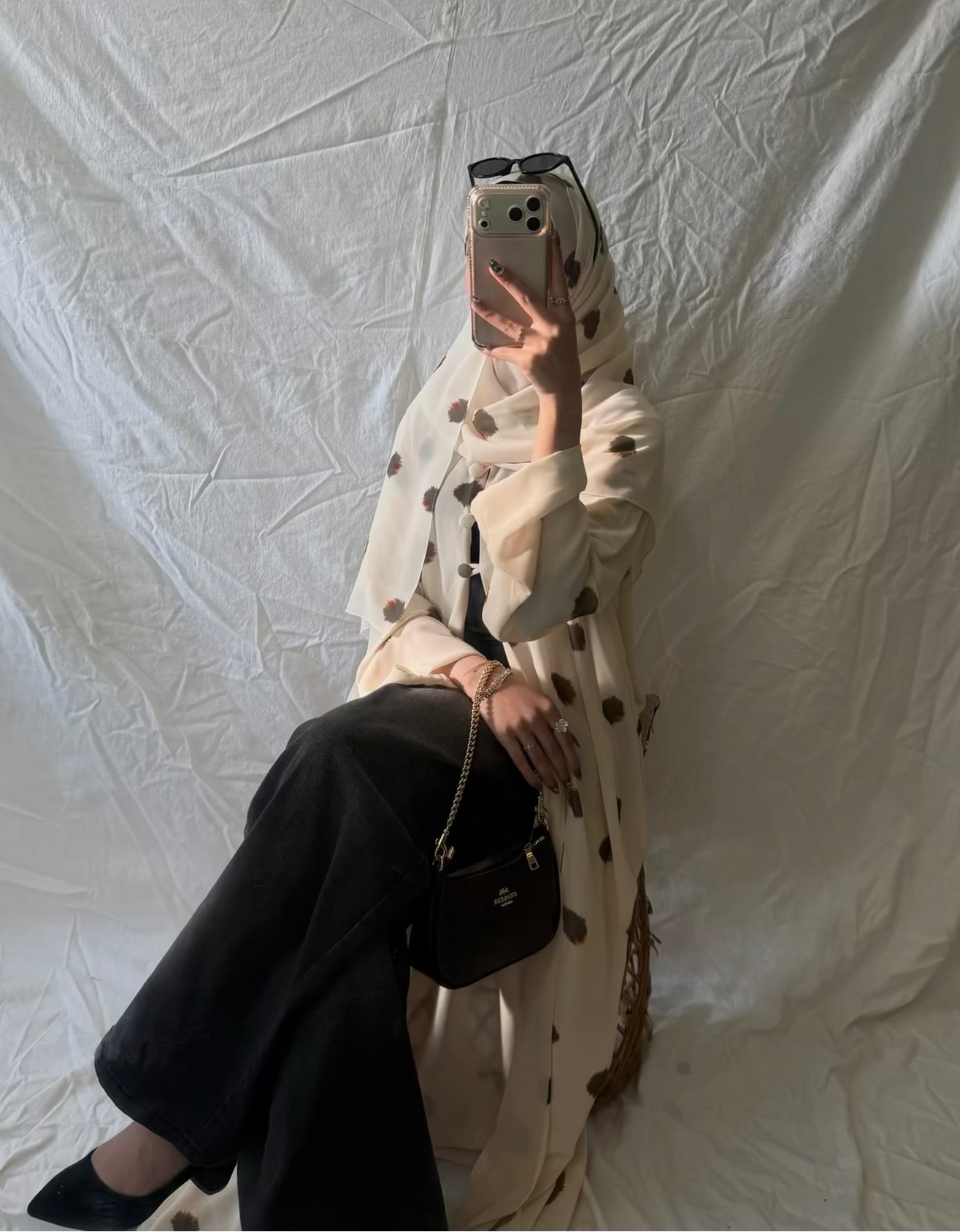 Cheetah Open Abaya + Hijab